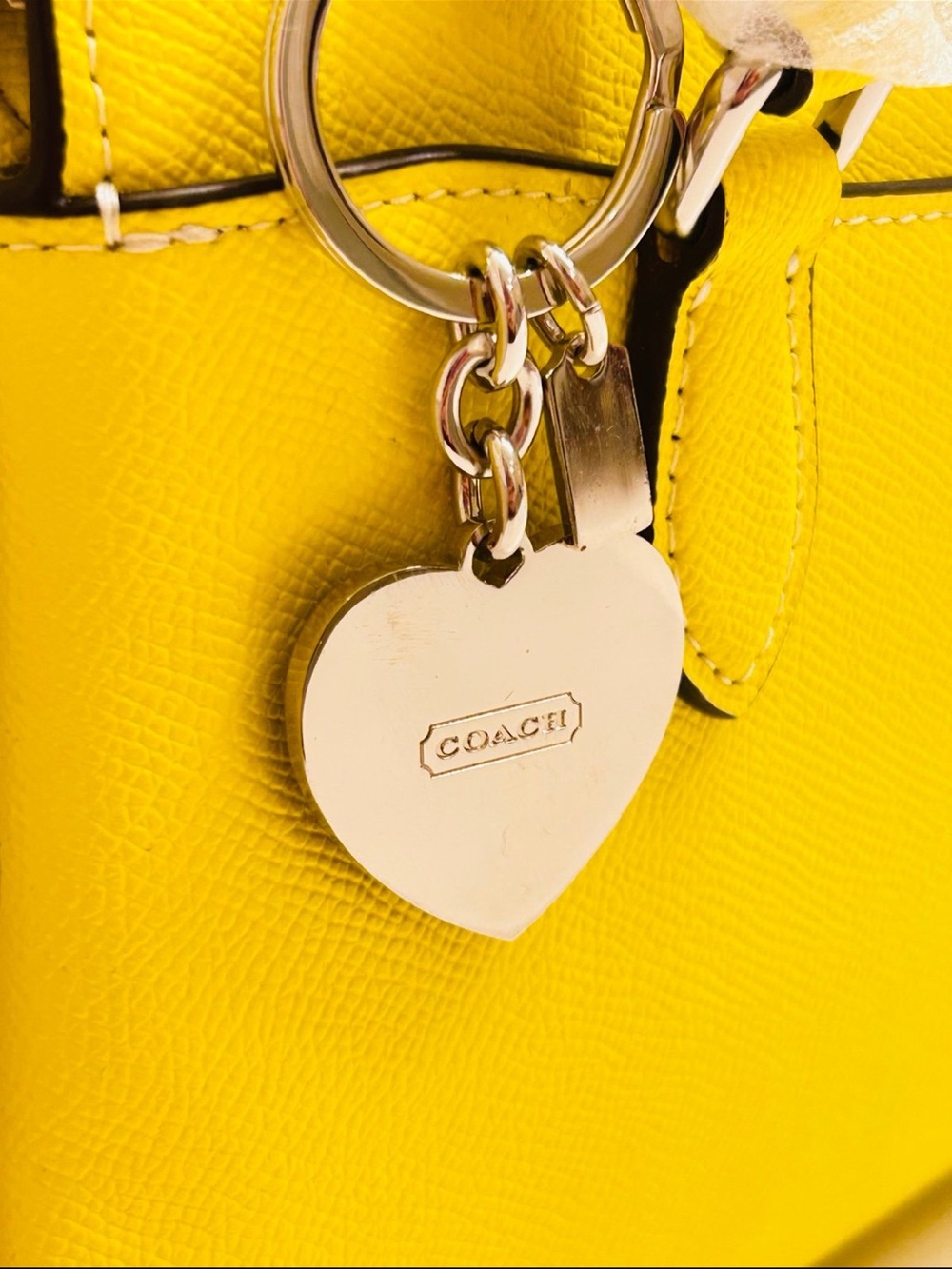 NWOT Coach Purple Heart Keychain/ Bag Charm - Picture 12 of 13